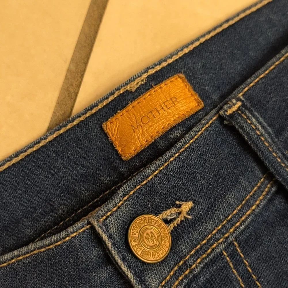 Mother Superior Jeans Curfew Flare Blue Skies Promises Lace Trim Size 25 - Picture 4 of 11